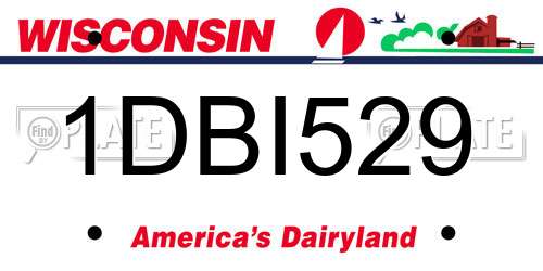 1DBI529 Wisconsin License Plate