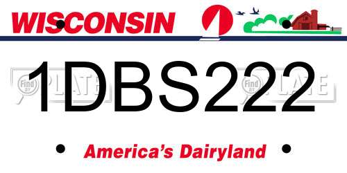 1DBS222 Wisconsin License Plate