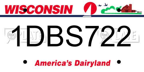 1DBS722 Wisconsin License Plate