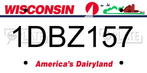 1DBZ157 Wisconsin License Plate