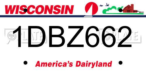 1DBZ662 Wisconsin License Plate