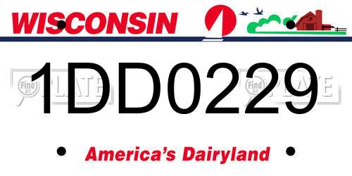 1DD0229 Wisconsin License Plate