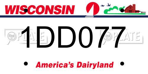 1DD077 Wisconsin License Plate