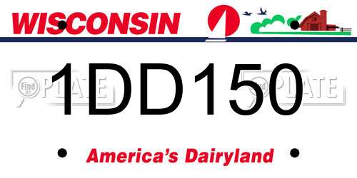 1DD150 Wisconsin License Plate