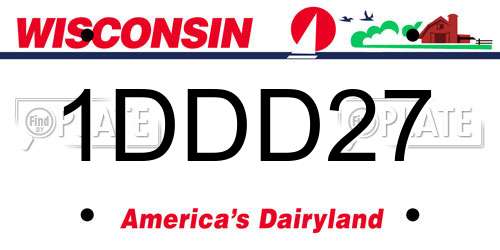 1DDD27 Wisconsin License Plate