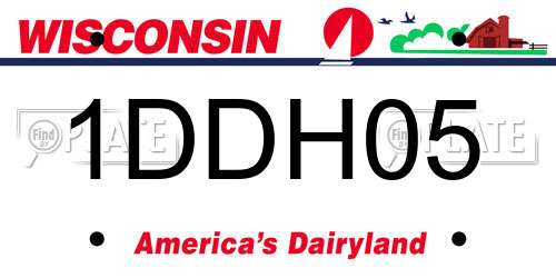 1DDH05 Wisconsin License Plate
