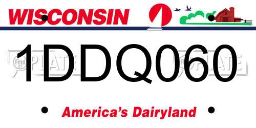 1DDQ060 Wisconsin License Plate