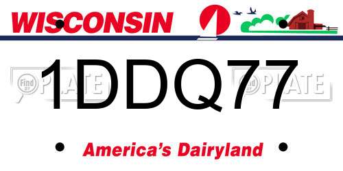 1DDQ77 Wisconsin License Plate