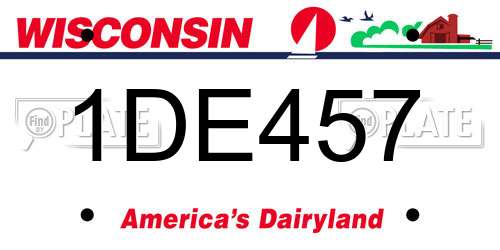 1DE457 Wisconsin License Plate