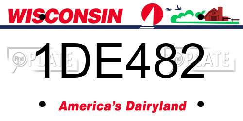 1DE482 Wisconsin License Plate