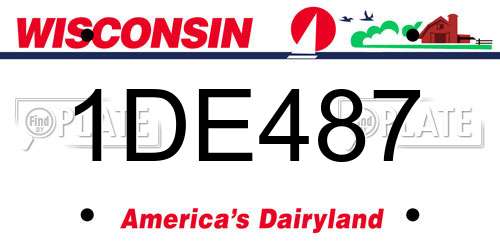 1DE487 Wisconsin License Plate