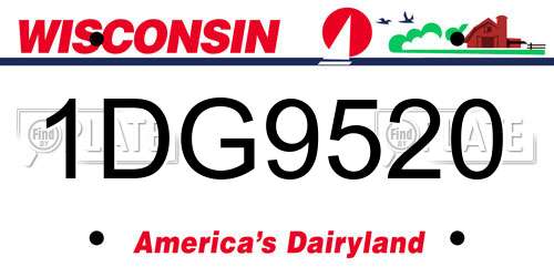 1DG9520 Wisconsin License Plate