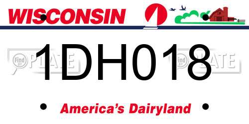 1DH018 Wisconsin License Plate