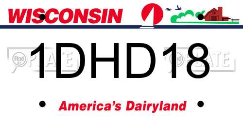 1DHD18 Wisconsin License Plate