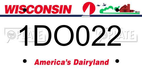 1DO022 Wisconsin License Plate