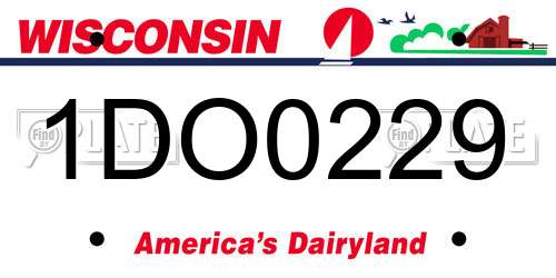 1DO0229 Wisconsin License Plate