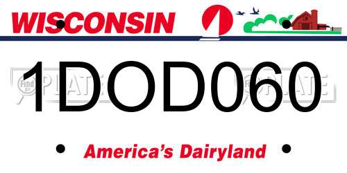 1DOD060 Wisconsin License Plate