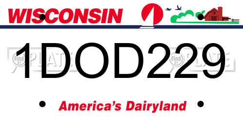 1DOD229 Wisconsin License Plate