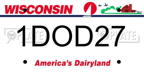 1DOD27 Wisconsin License Plate