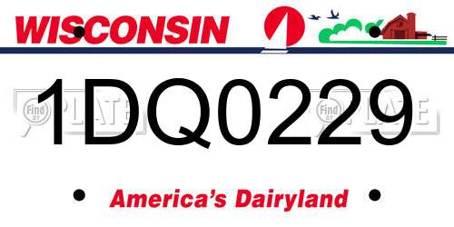 1DQ0229 Wisconsin License Plate