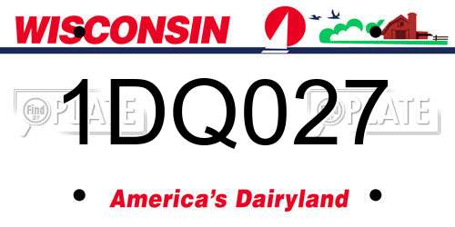 1DQ027 Wisconsin License Plate
