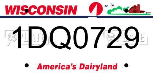 1DQ0729 Wisconsin License Plate