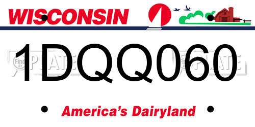 1DQQ060 Wisconsin License Plate