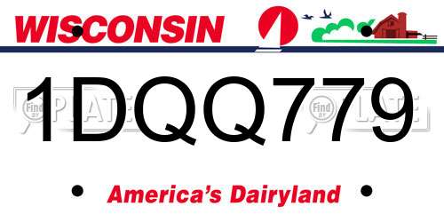 1DQQ779 Wisconsin License Plate