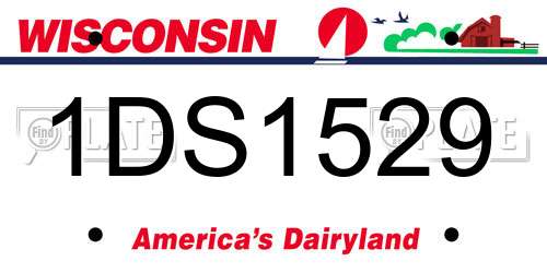 1DS1529 Wisconsin License Plate