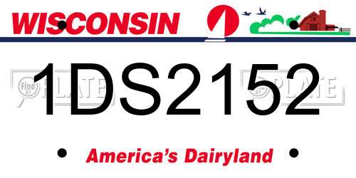 1DS2152 Wisconsin License Plate