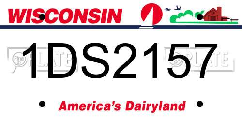 1DS2157 Wisconsin License Plate