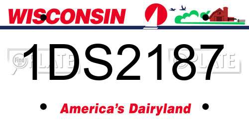 1DS2187 Wisconsin License Plate