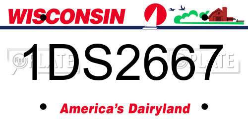1DS2667 Wisconsin License Plate