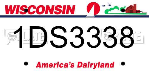 1DS3338 Wisconsin License Plate