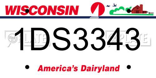 1DS3343 Wisconsin License Plate