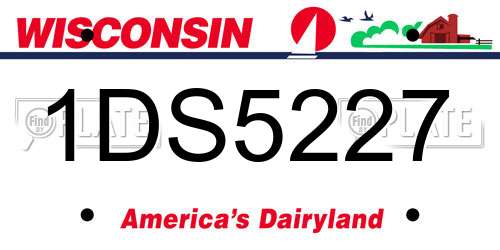 1DS5227 Wisconsin License Plate