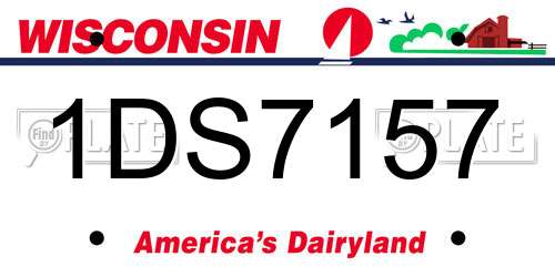 1DS7157 Wisconsin License Plate