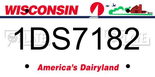 1DS7182 Wisconsin License Plate
