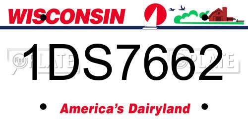 1DS7662 Wisconsin License Plate