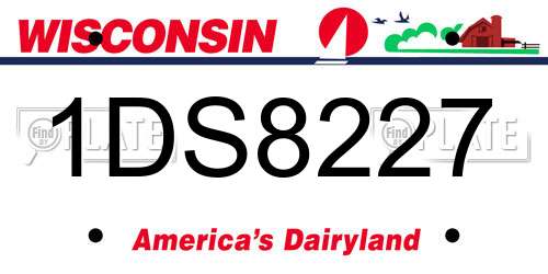 1DS8227 Wisconsin License Plate