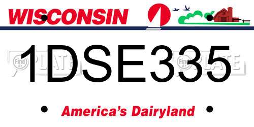 1DSE335 Wisconsin License Plate