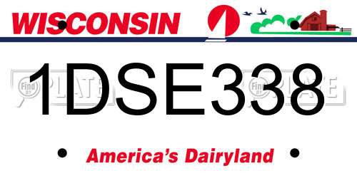 1DSE338 Wisconsin License Plate