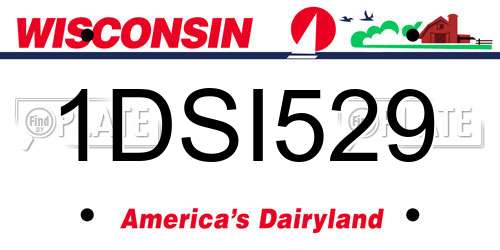 1DSI529 Wisconsin License Plate