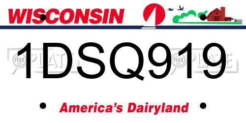 1DSQ919 Wisconsin License Plate
