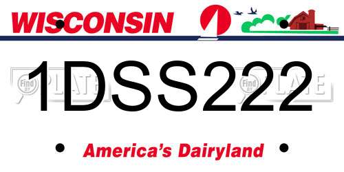 1DSS222 Wisconsin License Plate