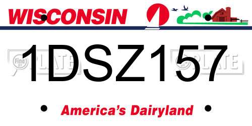 1DSZ157 Wisconsin License Plate
