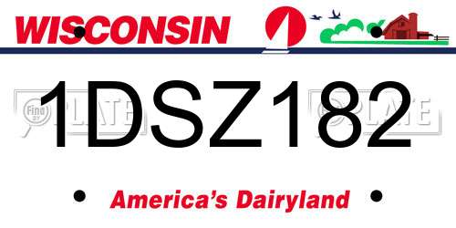 1DSZ182 Wisconsin License Plate