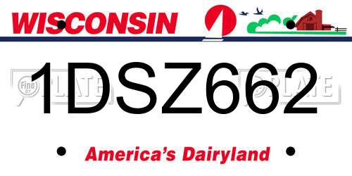 1DSZ662 Wisconsin License Plate