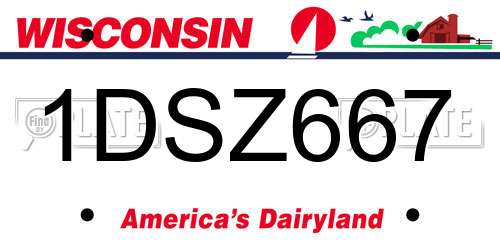 1DSZ667 Wisconsin License Plate