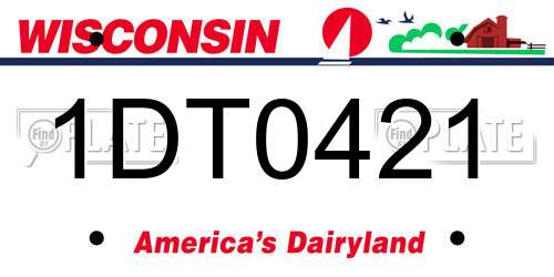 1DT0421 Wisconsin License Plate